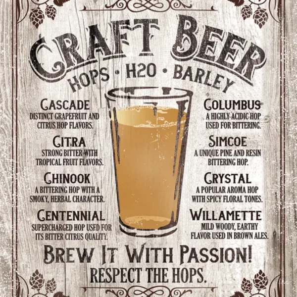 A poster of craft beer with the words " brew it with passion ".